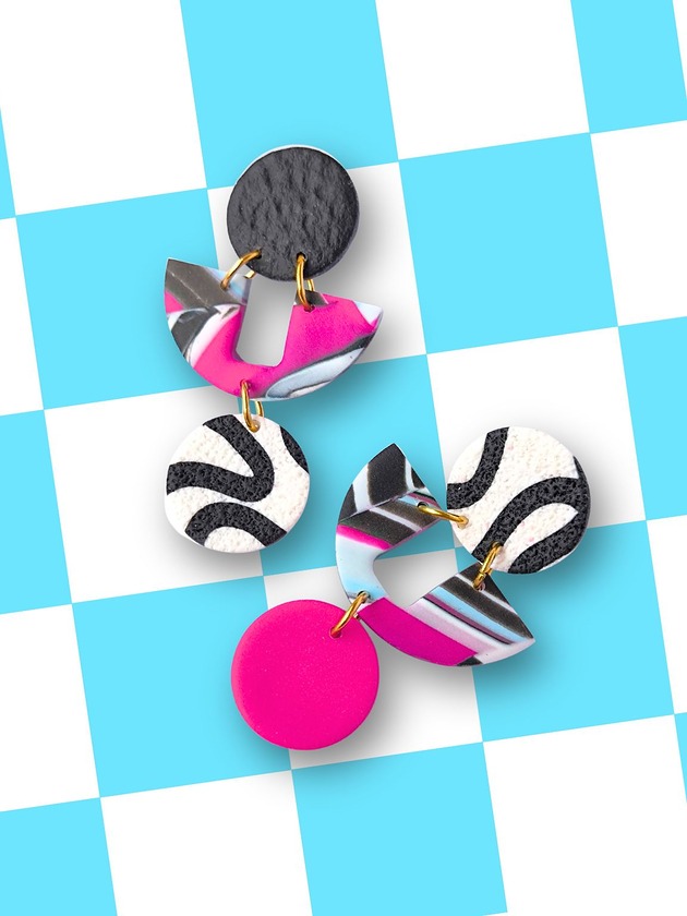 kolczyki z masy plastycznej Galaktyczne kolczyki COSMIC