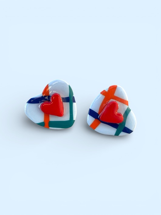 kolczyki z masy plastycznej Kolczyki Serduszka