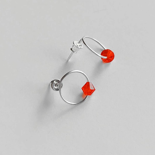 kolczyki z kamieniami Kolczyki OKRĄG