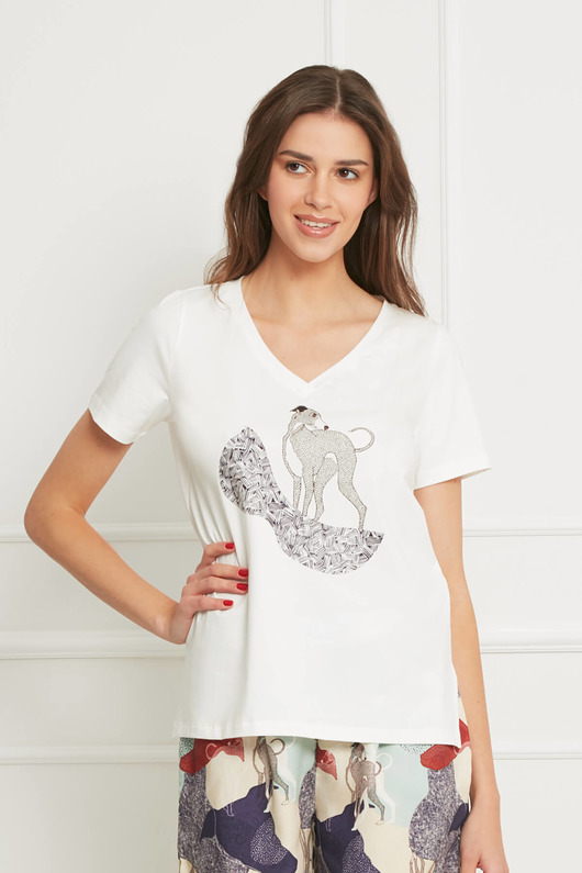 topy damskie T-shirt w serek Whippet