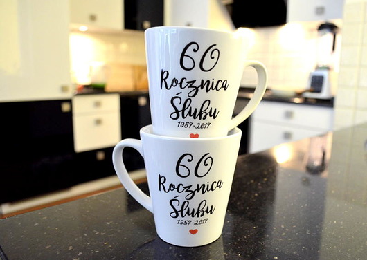 Kubki latte ROCZNICA ŚLUBU   "PODAJ DATĘ" FarrowDesign