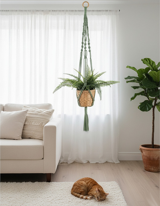 kwietniki Makrama kwietnik ze sznurka szałwia