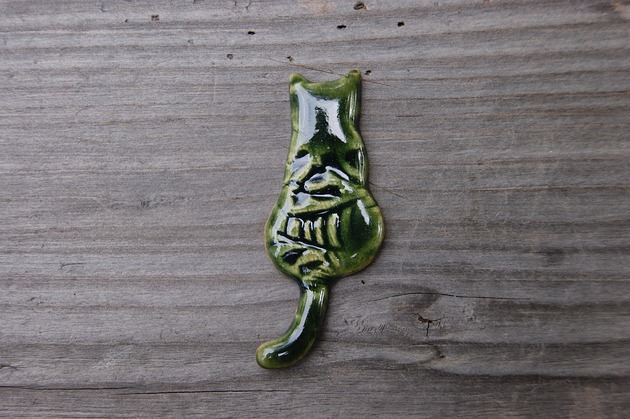 magnesy Ceramiczny magnes kot zielony