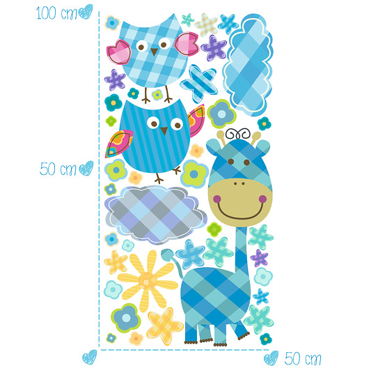 Komplet naklejek - żyrafa i sowy 100cmx50cm Make My Home