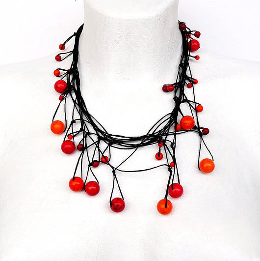 kolie Orange and Red naszyjnik