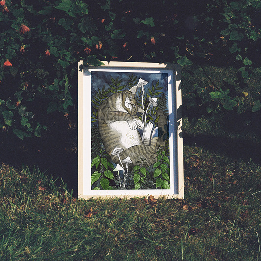 plakaty Kot w Pokrzywach print A5/A4