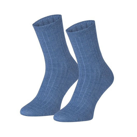 skarpetki damskie Damskie niebieskie skarpety merino wool