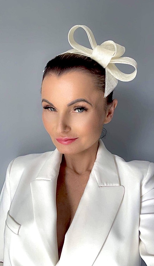 Ślubne ozdoby do włosów Fascynator SUZY ecru /lub inne kolory