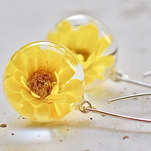 Kolczyki srebrne z egzotyczną gliksją Grol Jewellery