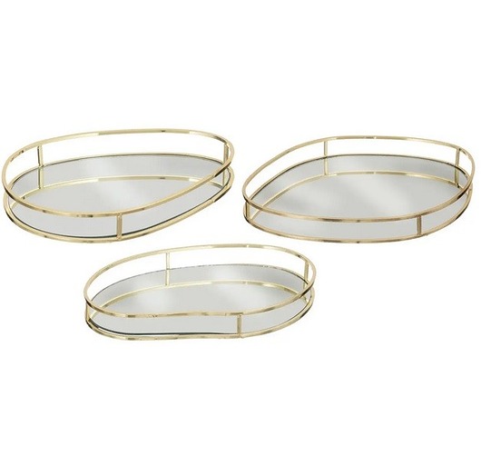 deski do krojenia i tace Taca złota lustrzana 3 szt. Barre