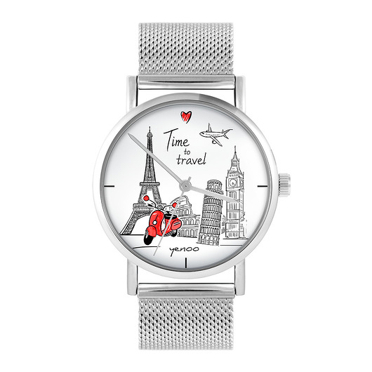 zegarki unisex Zegarek - Time to travel - bransoleta mesh