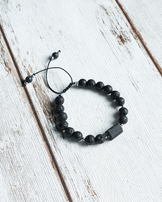 biżuteria męska Męska gruba bransoleta z turmalinem