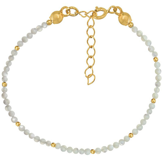 bransoletki z kamieni naturalnych Bransoletka srebrna pozłacana z kamieni naturalnych muszla biała