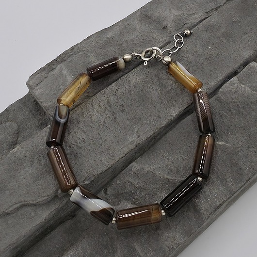 bransoletki z kamieni naturalnych Agat brązowy - bransoletka