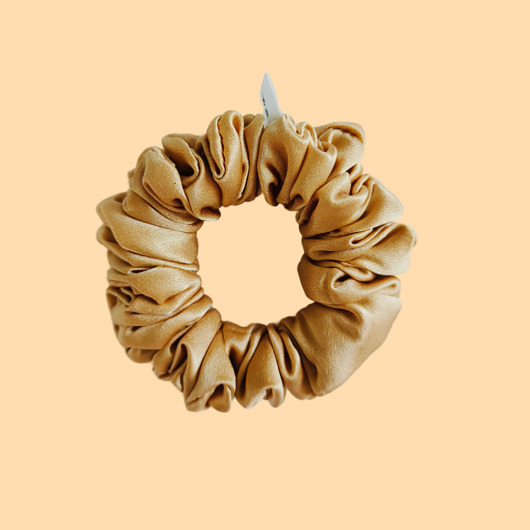 gumki do włosów Gumka jedwabna, scrunchie, frotka złota szampański MIDI
