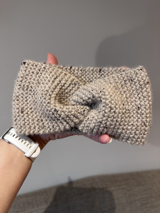 opaski do włosów Wełniana opaska twist, 100% alpaka, beżowa
