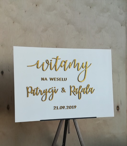 dodatki ślubne Tablica witamy