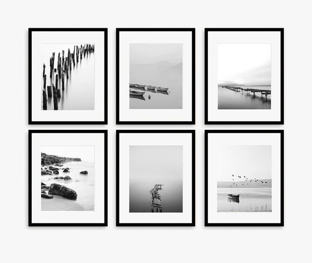 fotografia Czarno białe fotografie nadmorski krajobraz plakaty