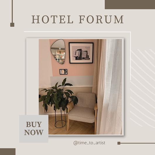 grafiki i ilustracje Hotel Forum w Krakowie czarno- biały