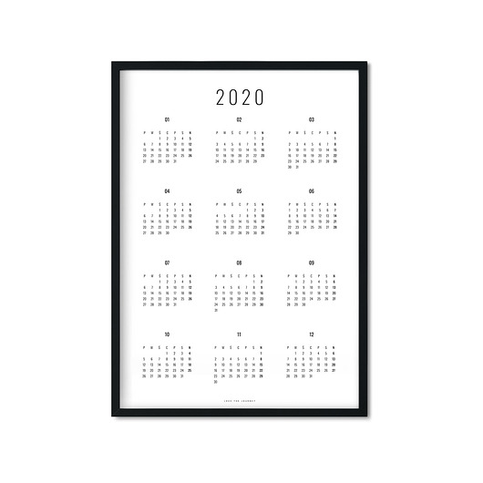Kalendarz ścienny 2020 Love The Journey