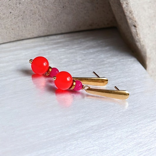 kolczyki z kamieniami Kolczyki : FLUO summer collection ::  38mm