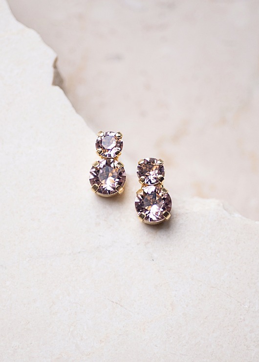 kolczyki swarovski Minimalistyczne kolczyki ze Złoconego Mosiądzu PRETTY