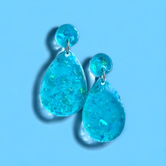 kolczyki z żywicy UNIKATOWE kolczyki : syrenka : turkus : kolekcja MERMAID