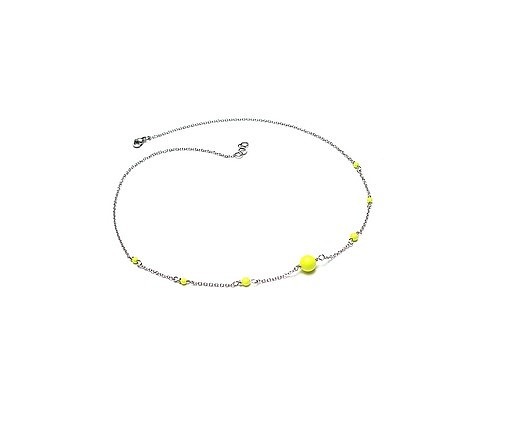 kolie Alloys Collection - neon yellow pearls -naszyjnik