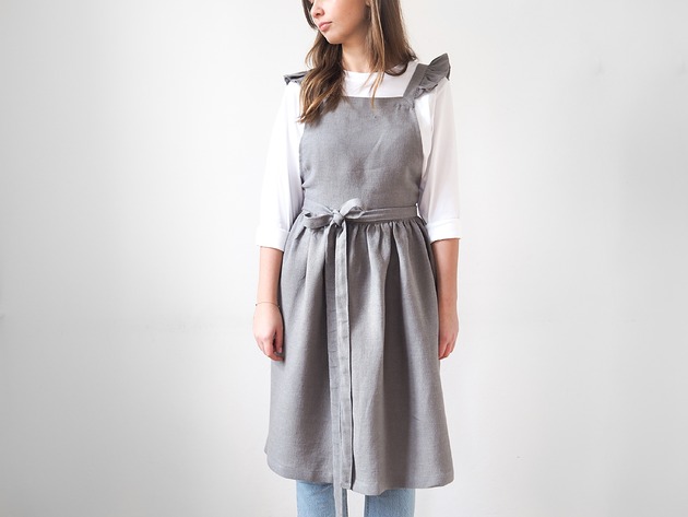fartuchy kuchenne Lniany fartuszek retro TRUE GREY