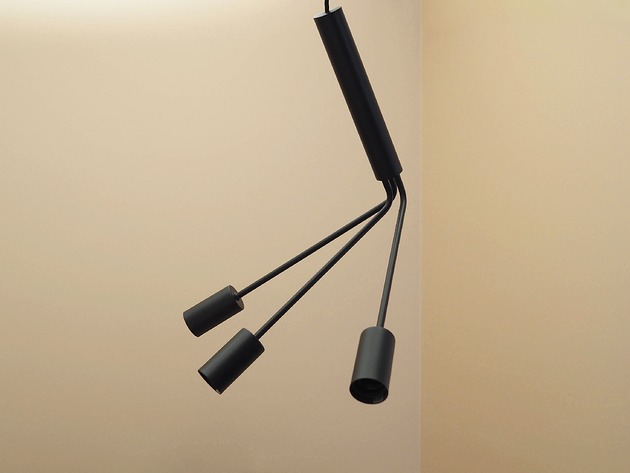 lampy wiszące Lampa wisząca Frandsen trójramienna czarny metal lata 2000.