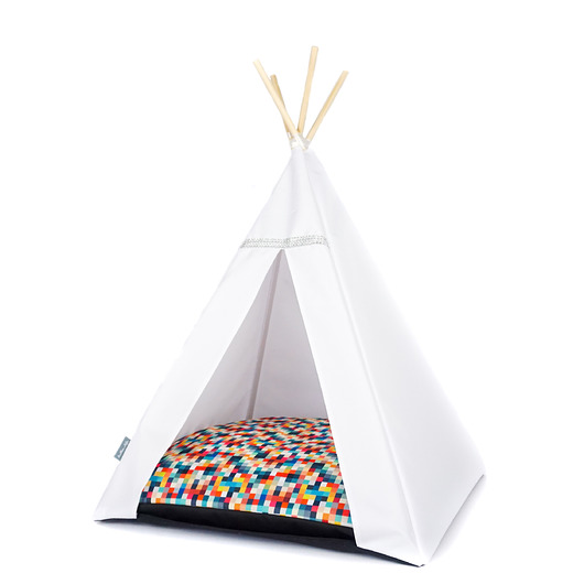 Legowisko Tipi Glamour Białe - Piksele Halkalife