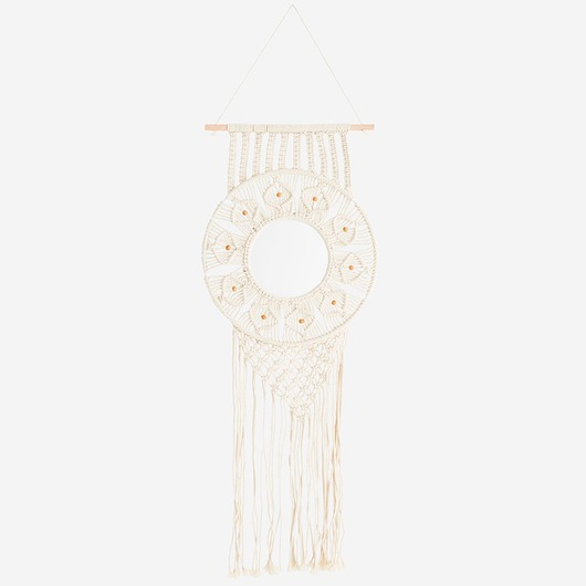 Wiszące lustro w makramie Dhaka bawełna prezent Home Design