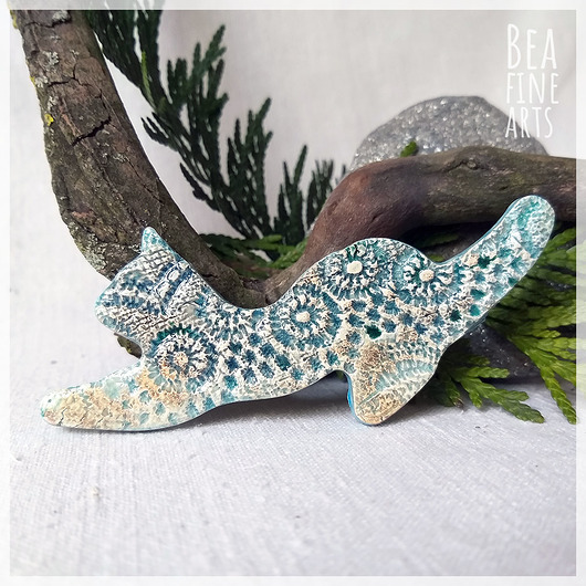 magnesy Kotek - ceramiczny magnes w stylu rustykalnym