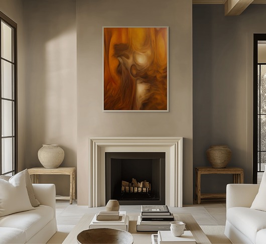 obrazy Obraz olejny na płótnie w odcieniach brązu