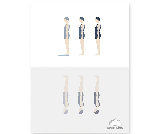 Plakat dziecięcy Grey Swimmers Humpty Dumpty Room Decoration