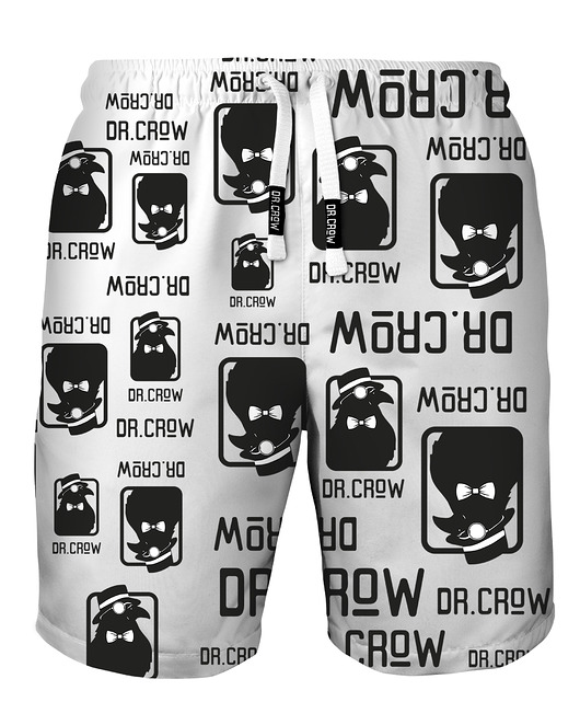 spodnie męskie Shorty Kąpielowe Męskie DR.CROW Logo Biała