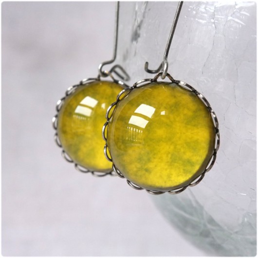 kolczyki yellow kameLeonia
