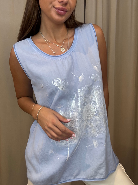 topy damskie Top dmuchawce Blu