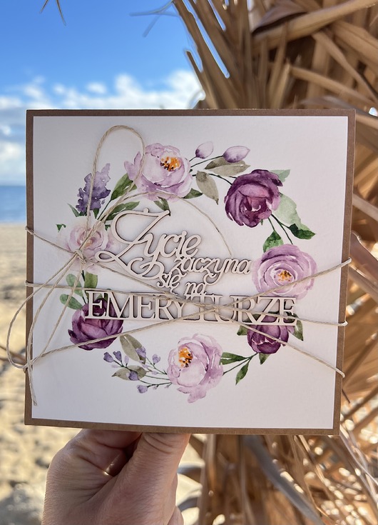 kartki scrapbooking Wyjątkowa kartka ręcznie robiona prezent - gratulacje kartka dla emeryta, eme