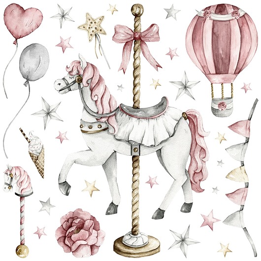 naklejki ścienne do pokoju dziecka Zestaw naklejek ściennych Circus 140