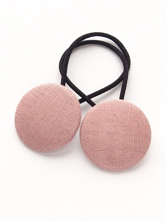 ozdoby do włosów dla dzieci Gumki do włosów różowe lniane Linen Dusty Pink