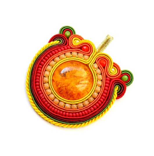wisiory Sutaszowy wisior AMBER
