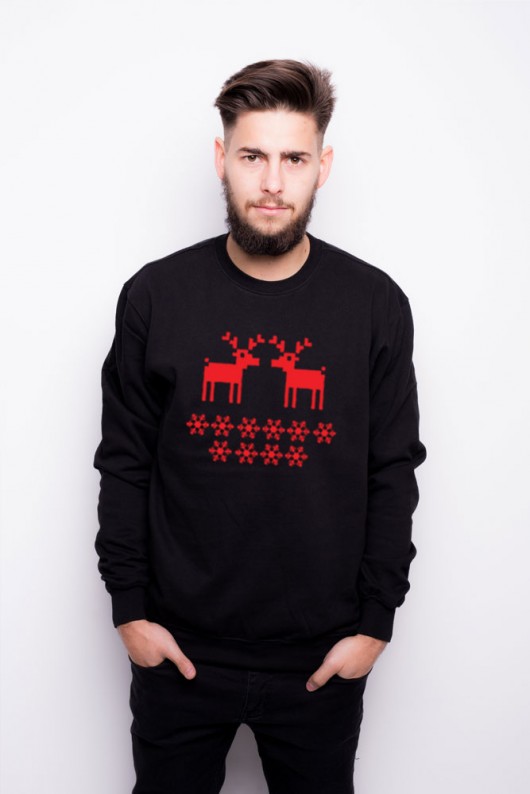 Bluza męska biała z motywem renifera. AllbagAllprints