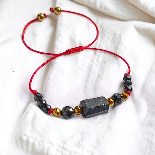 bransoletki z kamieni naturalnych OCHRONNA bransoletka - amulet - turmalin, onyks, hematyt