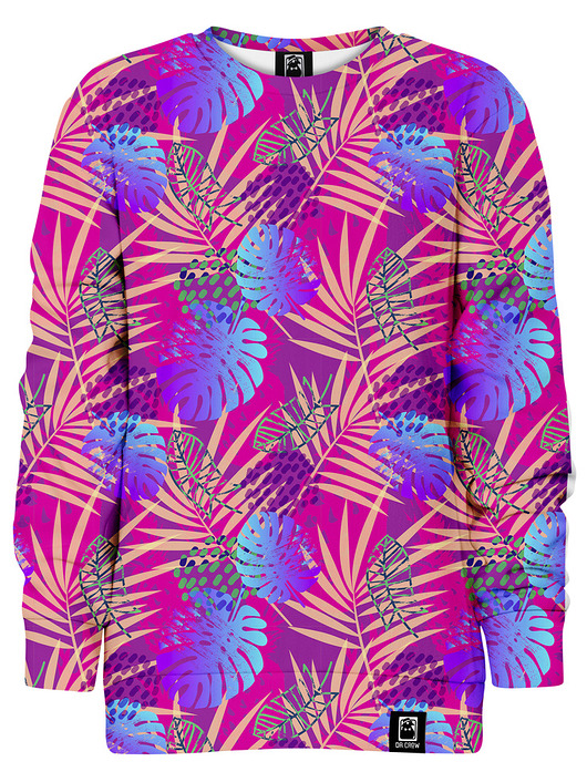 bluzy dla chłopców Bluza bez kaptura Chłopiec DR.CROW Palmy Monstera