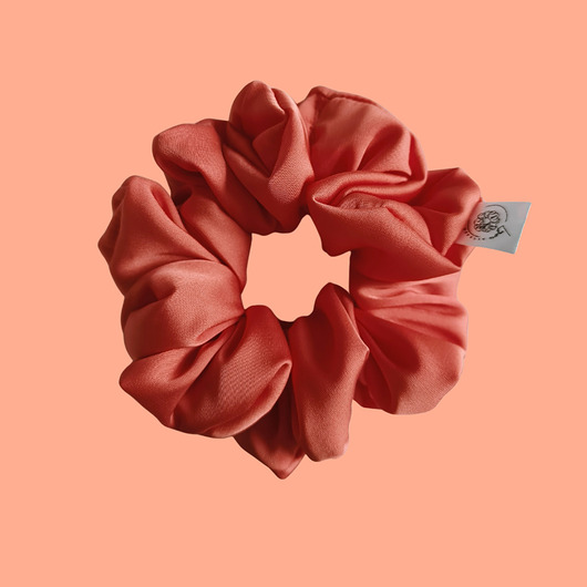 gumki do włosów Satynowa gumka satynowa scrunchie owijka frotka pomarańcz MAXI