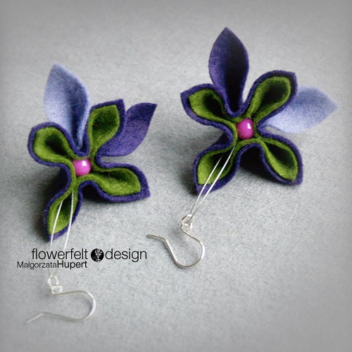Fioletowo oliwkowe z różanym FlowerFelt Design