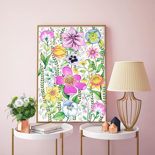 grafiki i ilustracje Kwiaty. Plakat