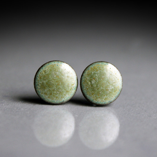kolczyki ceramiczne Herbal 9mm/stal chirurgiczna/