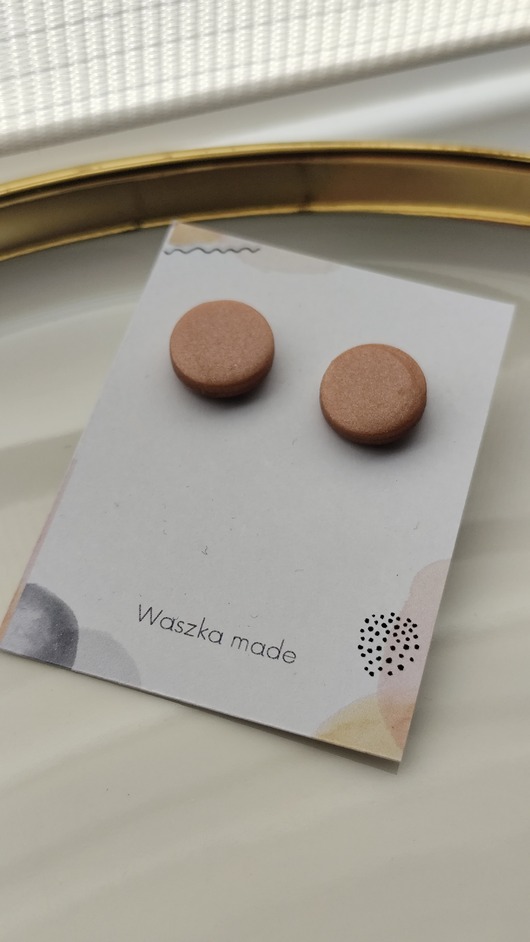 kolczyki z masy plastycznej Kolczyki koła mocca mouse większe